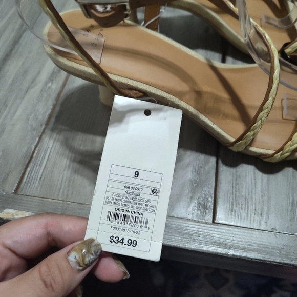 NWT A New Day Irena Sandal Heel in Tan Size 9 - Picture 10 of 12